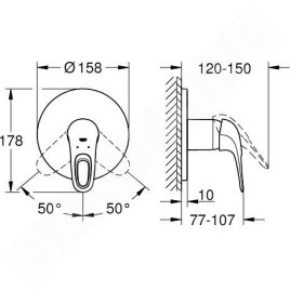 Grohe Eurostyle - Mitigeur de douche encastré, chrome 24048003