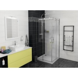 DRAGON Porte de douche pour coin entrée 900 mm, verre clair