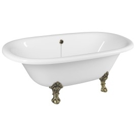 REGATA Freestanding Bath 175x85x61cm, Bronze Legs, White