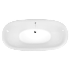REGATA Freestanding Bath 175x85x61cm, Chrome Matt Legs, Blanc