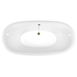 REGATA Freestanding Bath 175x85x61cm, Bronze Legs, Noir/Blanc