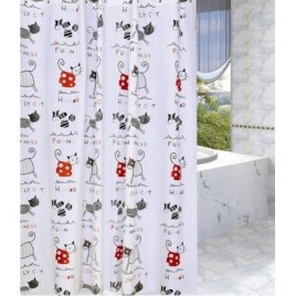 Rideaux de douche 180x180cm, vinyle, chats
