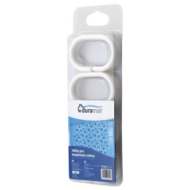 Anneaux de rideau de douche - 12 pièces, plastique blanc