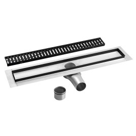 MANUS ONDA drain de sol en acier inoxydable avec grille, L-1250, DN50, noir mat