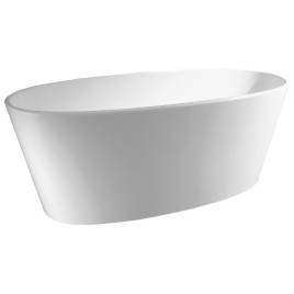 Baignoire îlot en marbre coulé TESS 157x70x67cm, blanche