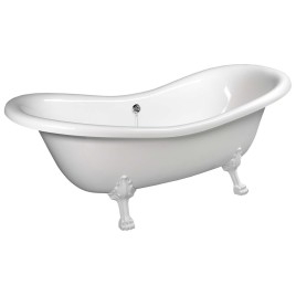 CHARLESTON Bath 188x83x69cm, Legs blancs, Blanc