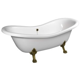 CHARLESTON Bath 188x83x69cm, Bronze Legs, Blanc
