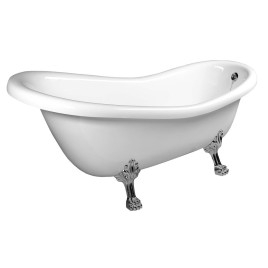 RETRO Freestanding Bath 167,5x76x71cm, Chrome Matt Legs, Blanc