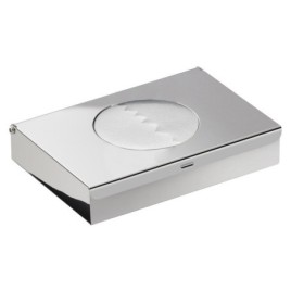 Distributeur sanitaire 134x26x90 mm, acier inoxydable poli