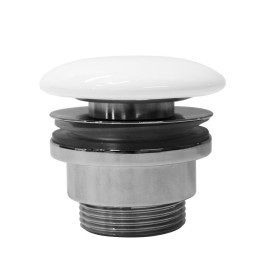 GSI déchets de lavabo non fente 5/4“, H 5-65 mm, fiche céramique, blanc brillant