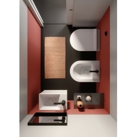 GSI déchets de lavabo non fente 5/4“, H 5-65 mm, fiche céramique, blanc brillant