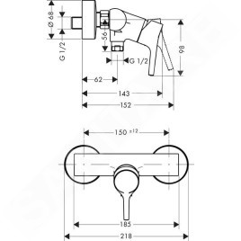 Hansgrohe Talis - Mitigeur de douche, chrome 72600000