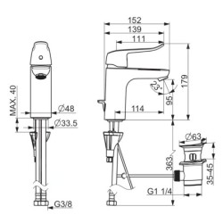 Hansa Care - Mitigeur de lavabo avec vidage, chrome 46012206