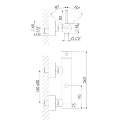 Steinberg 100 - Mitigeur de douche, nickel brossé 100 1220 BN