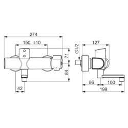 Hansa Clinica - Mitigeur de lavabo électronique, alimentation par piles, chrome 08866201