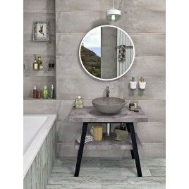 Table de lavabo TWIGA 80x72x50 cm, noir mat/Cement