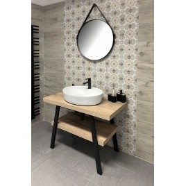 Table de lavabo TWIGA 90x72x50 cm, chêne noir mat/Rover
