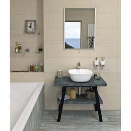 Table de lavabo TWIGA 90x72x50 cm, noir mat/Aquamarine