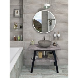 Table de lavabo TWIGA 90x72x50 cm, noir mat/Cement