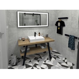 Table de lavabo TWIGA 110x72x50 cm, chêne noir mat/Rover