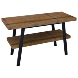 Table de lavabo TWIGA 120x72x50 cm, noir mat/bois neuf