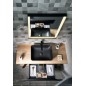 Table de lavabo TWIGA 130x72x50 cm, noir mat/Cement