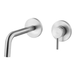 Paffoni Light - Mitigeur de lavabo encastré, installation 2 trous, inox LIG006ST70