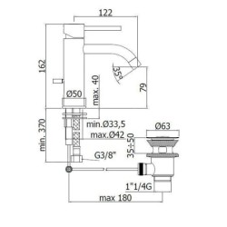 Paffoni Light - Mitigeur de lavabo avec vidage, chrome LIG075CR