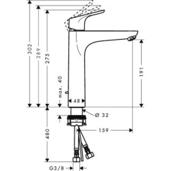 Hansgrohe Focus E2 - Mitigeur de lavabo avec vidage, chrome 31658000