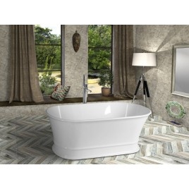 DELONIX Cast Marble Bain de qualité 170x84x61,5cm, blanc