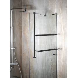 Porte-serviettes de douche 600x730x125mm, mat noir