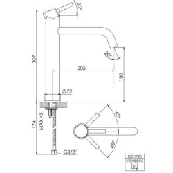 Steinberg 100 - Mitigeur de lavabo, chrome 100 1720