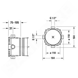 Duravit Accessoires - Corps de base pour mitigeur encastré GK0900000000
