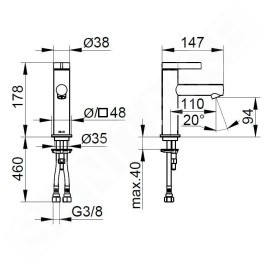 Keuco IXMO - Mitigeur de lavabo, chrome 59502011100