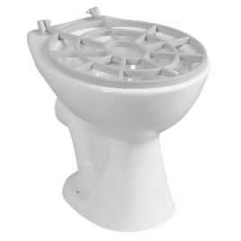 Freestanding Ceramic Utility Couvercle avec gris 36x47 cm, P-trap, blanc