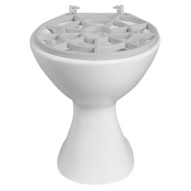 Freestanding Ceramic Utility Couvercle avec gris 36x47 cm, P-trap, blanc