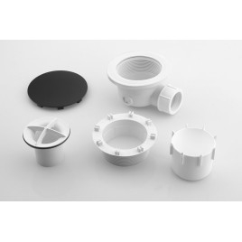 Douche Tray Siphon dia 90mm, noir mat