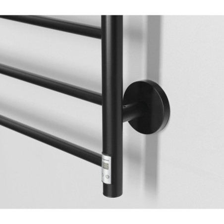 Radiateur de serviette électrique REDONDO avec minuterie, rond, 630x1160 mm, 130 W, noir