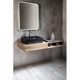 MORIAN Basin Cabinet 100x14x48cm, chêne, gauche