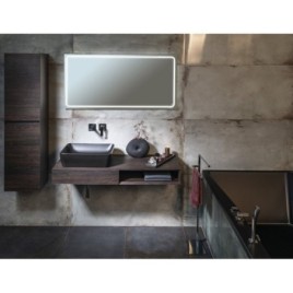 MORIAN Basin Cabinet 100x14x48cm, chêne noir, gauche