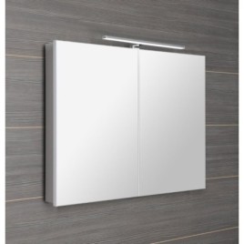 Armoire de toilette GRETA avec éclairage LED, 101x70x14cm, blanc mat