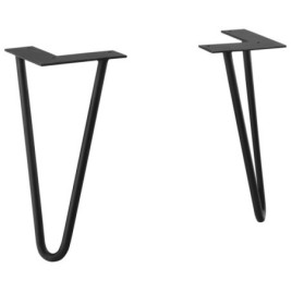ODETTA jambes de soutien h.265mm, acier peint, noir mat, 2 pc