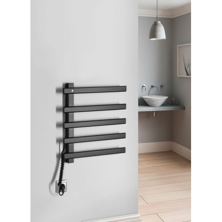 Radiateur de serviette électrique ELCOR 480x520x50 mm, 63 W, noir mat