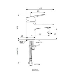Ideal Standard CeraPlan - Mitigeur de lavabo Piccolo, chrome BD200AA