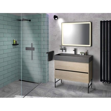 ODETTA Vanity Unité 95x50x43,5cm, chêne argenté
