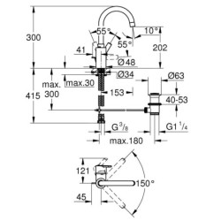 Grohe Feel - Mitigeur de lavabo avec vidage, chrome 32723001
