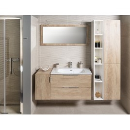 ESPACE Unité de rangement 35x172x32cm, porte 2x, chêne gauche/droit/argent