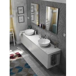TREOS board 1466x513 mm, Rockstone, blanc mat