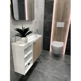 LATUS VI Basin Cabinet 50x50x22 cm, droite, Elm Bardini