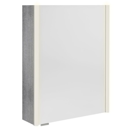ALIX Armoire miroir avec éclairage LED 56x70x17,5cm, gauche/droite, chêne argenté